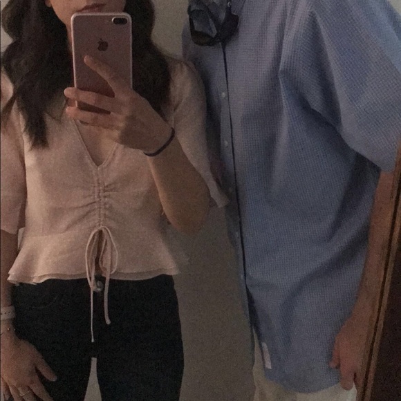 ASTR The Label Cinch Front Blouse in Blush | Sz Sm - Picture 5 of 5